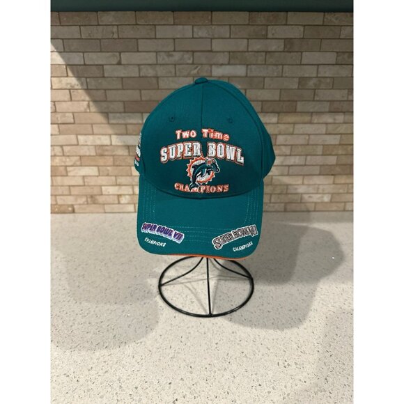MIAMI DOLPHINS 2 TIME SUPERBOWL CHAMP HAT - Picture 1 of 5